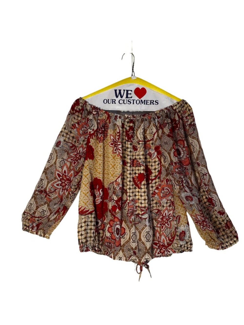 Tommy Hilfiger Women's Boho Floral Peasant Blouse Top L Hippie Cottagecore - Picture 3 of 11
